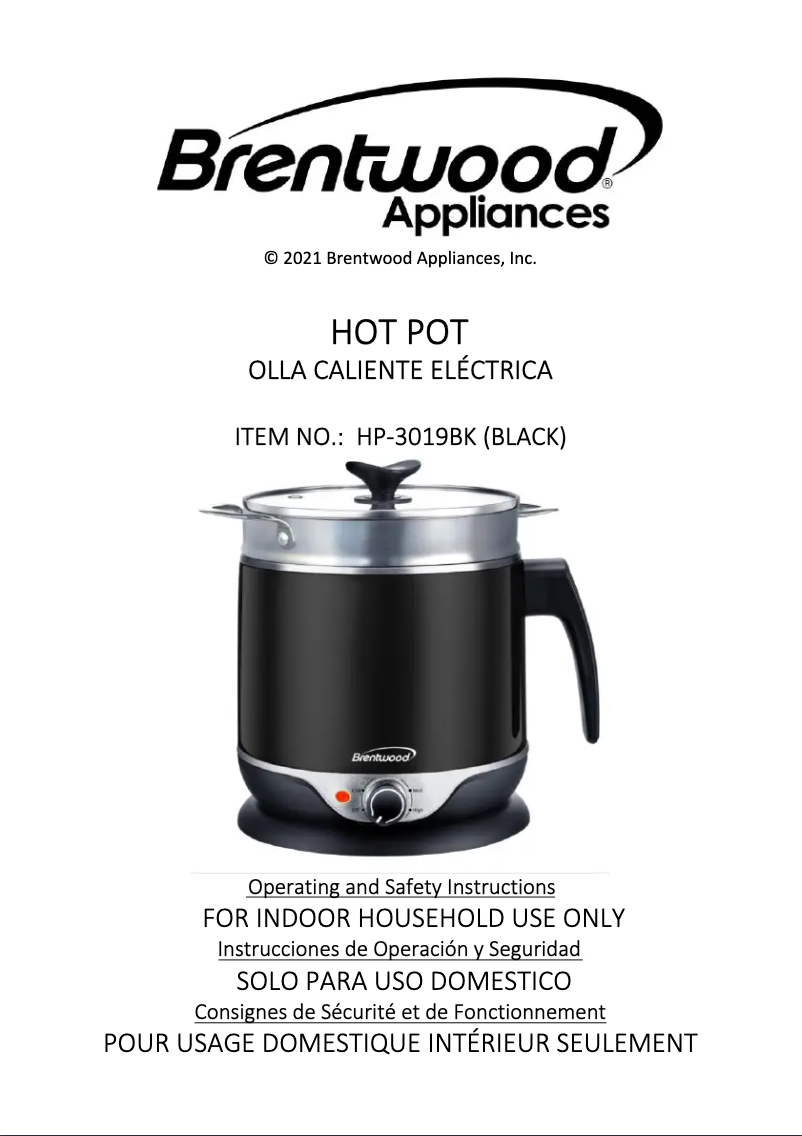 Page n°1 - Manuel utilisateur Brentwood HP-3019BK