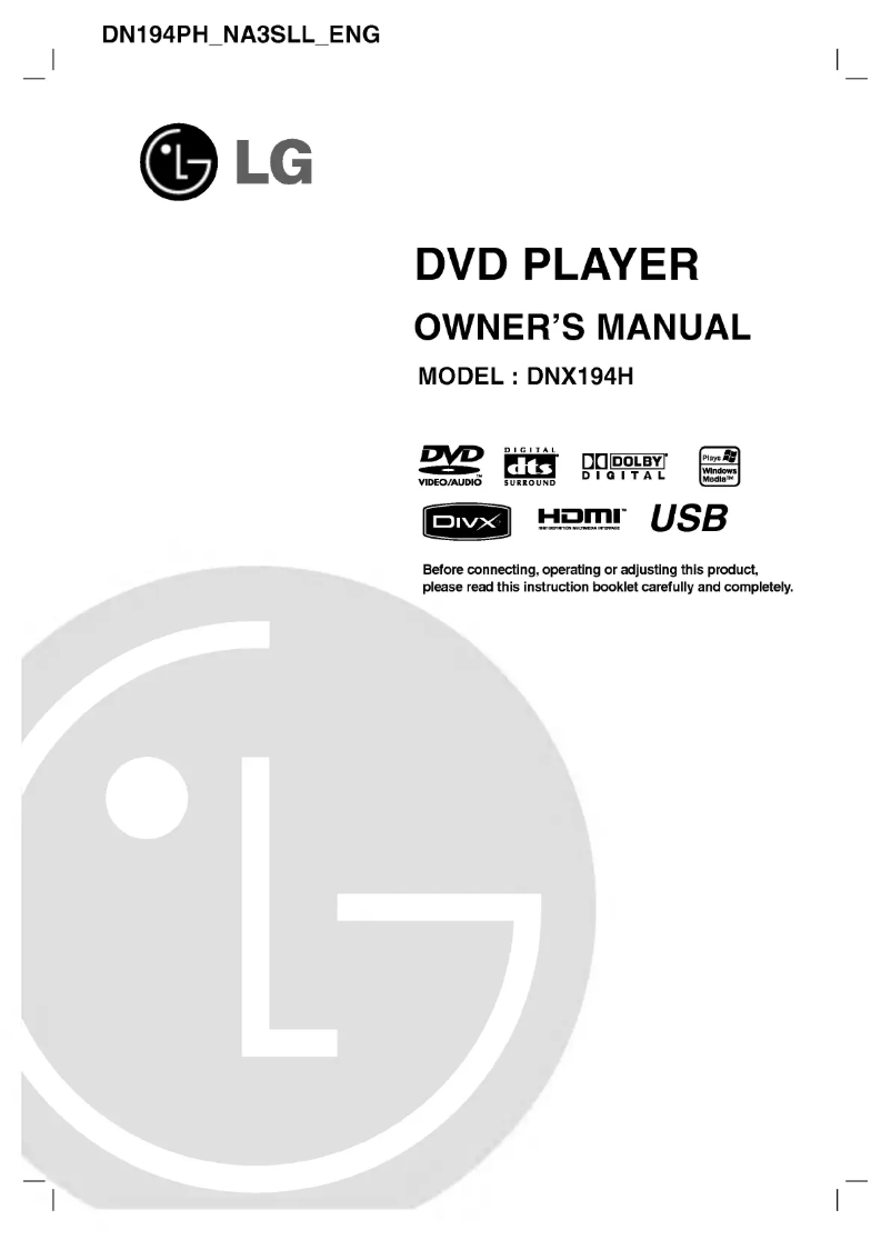 Image de la première page du manuel de l'appareil DNX194H