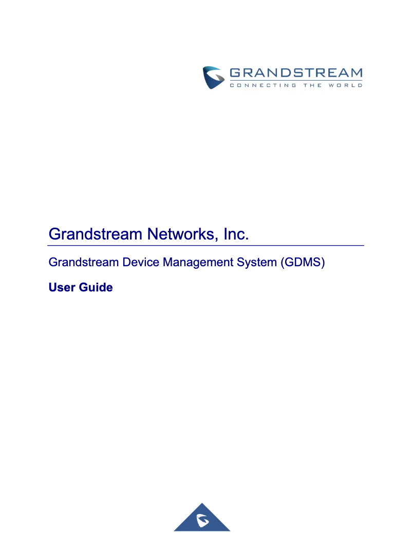 Page 1 de la notice Manuel utilisateur Grandstream GDMS