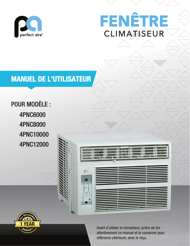Page n°1 - Manuel utilisateur Perfect Aire 4PNC6000