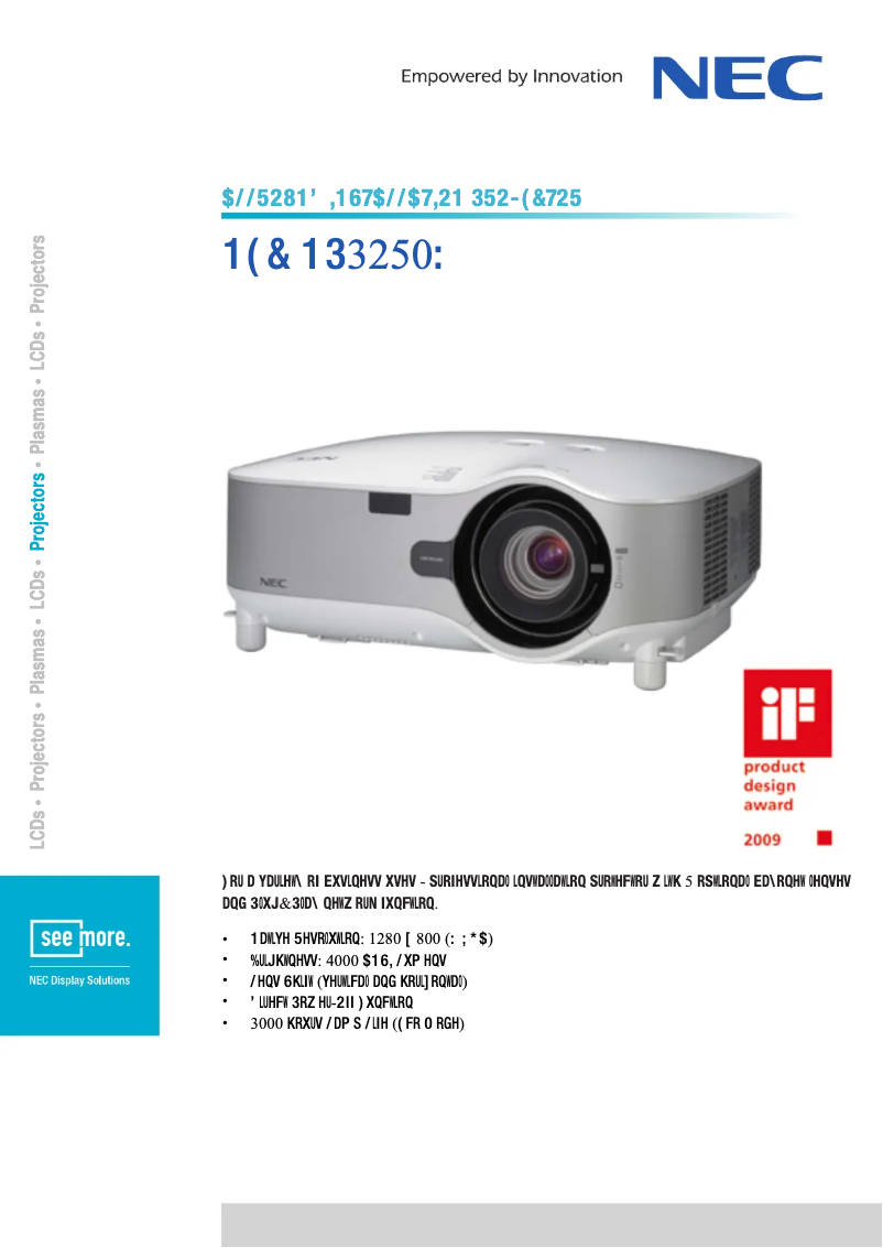 Image de la première page du manuel de l'appareil NP3250W