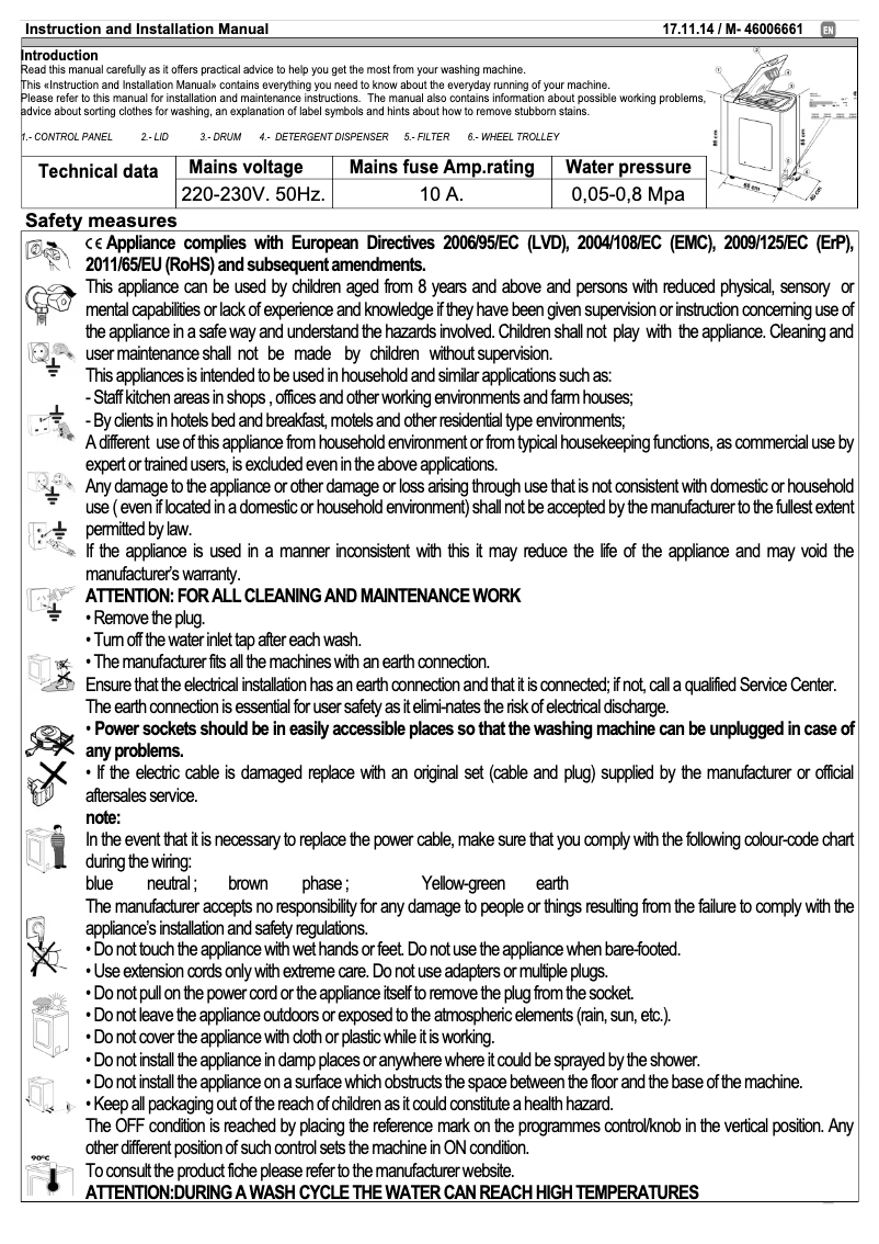 Page n°1 - Manuel utilisateur Candy EVOT 10061D3N-UK