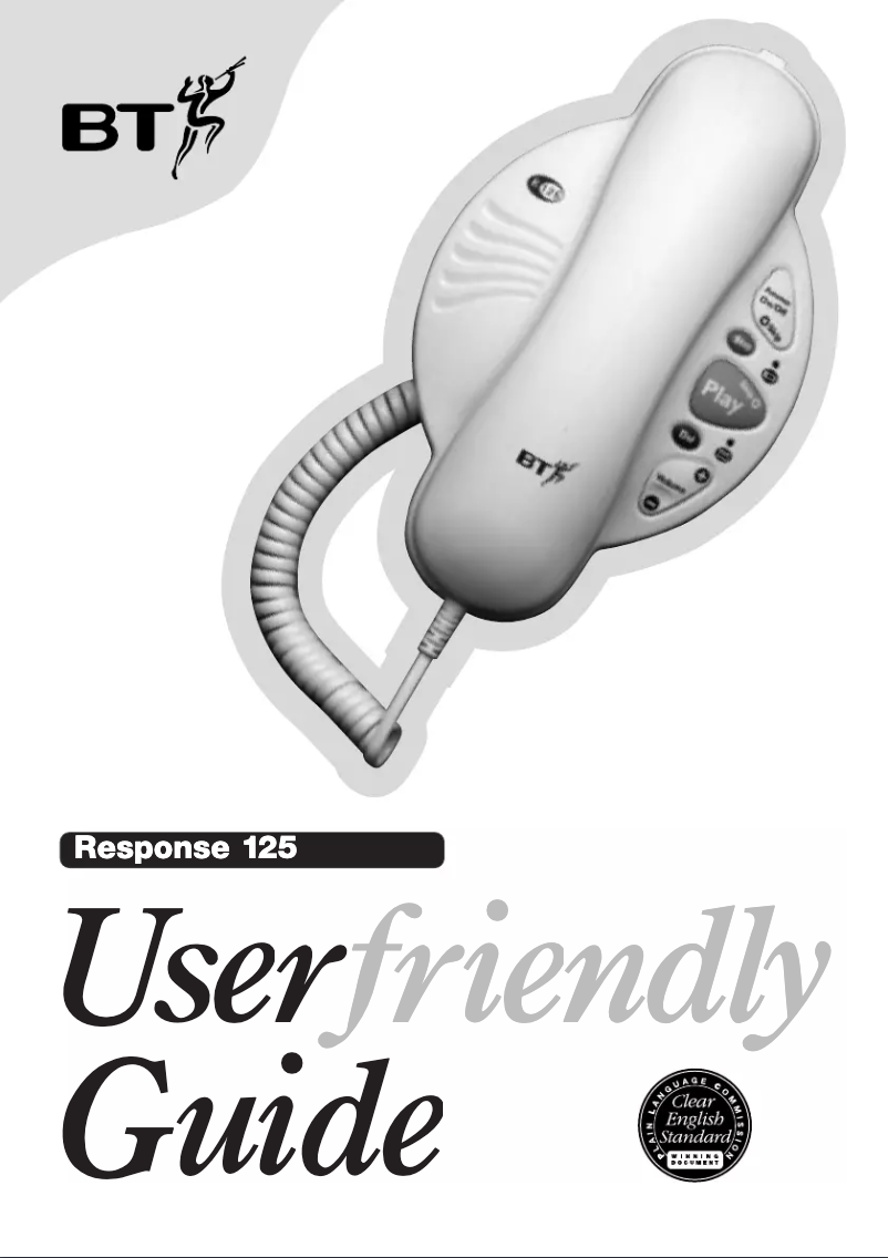Page 1 de la notice Manuel utilisateur BT Response 125