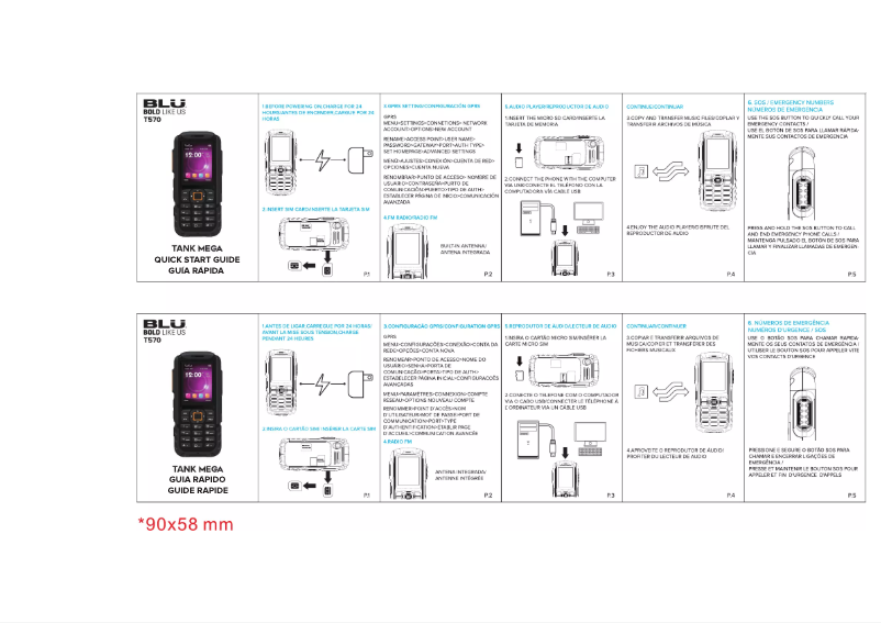 Page 1 de la notice Manuel utilisateur BLU Tank Mega