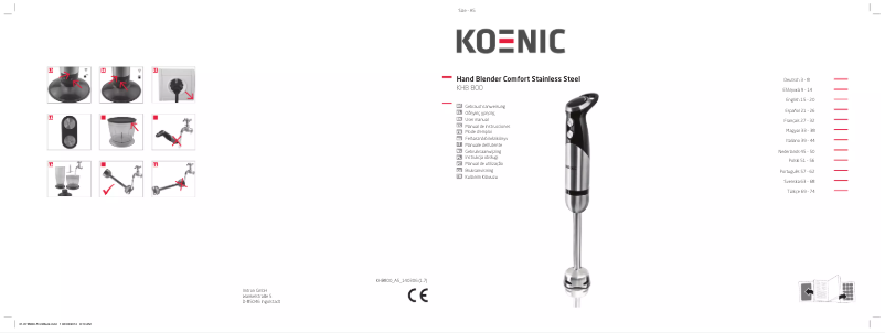 Page n°1 - Manuel utilisateur Koenic KHB 800