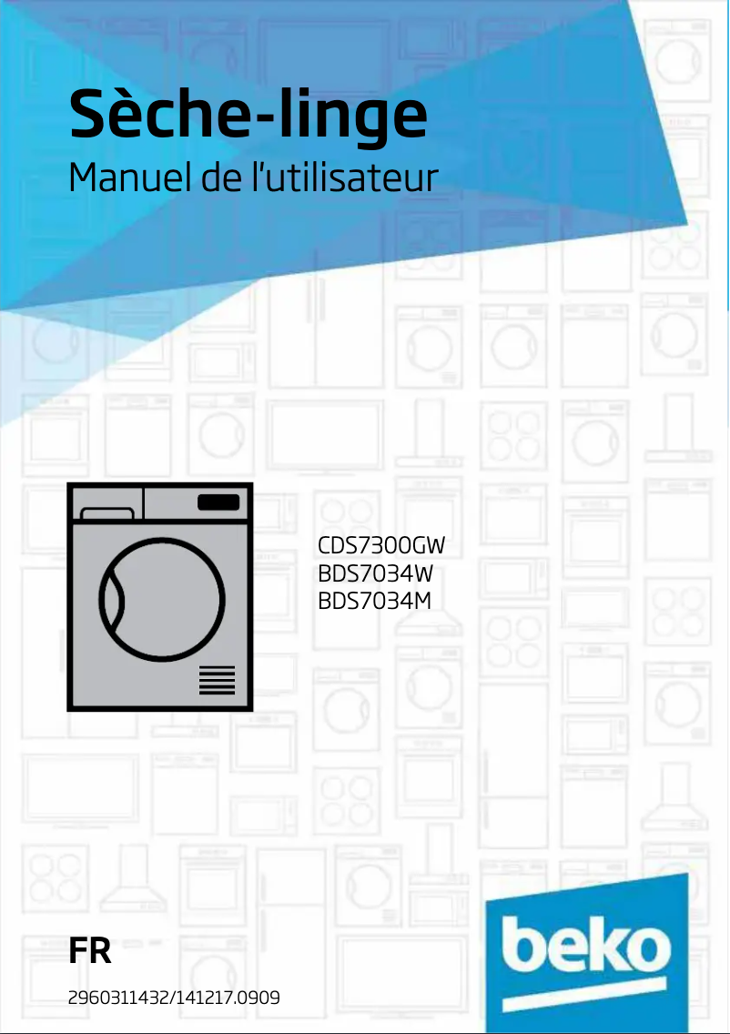 Page 1 de la notice Manuel utilisateur Beko BDS7034M