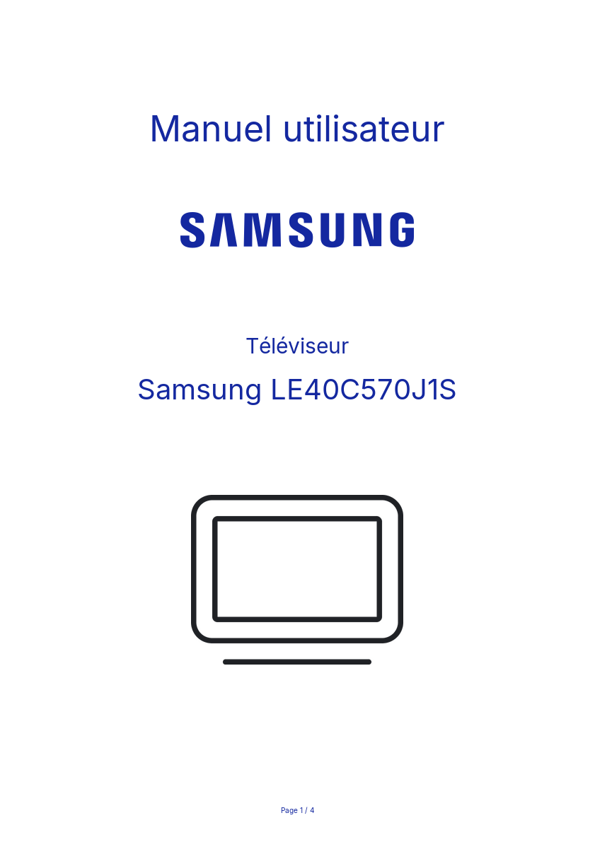 Page n°1 - Manuel utilisateur Samsung LE40C570J1S