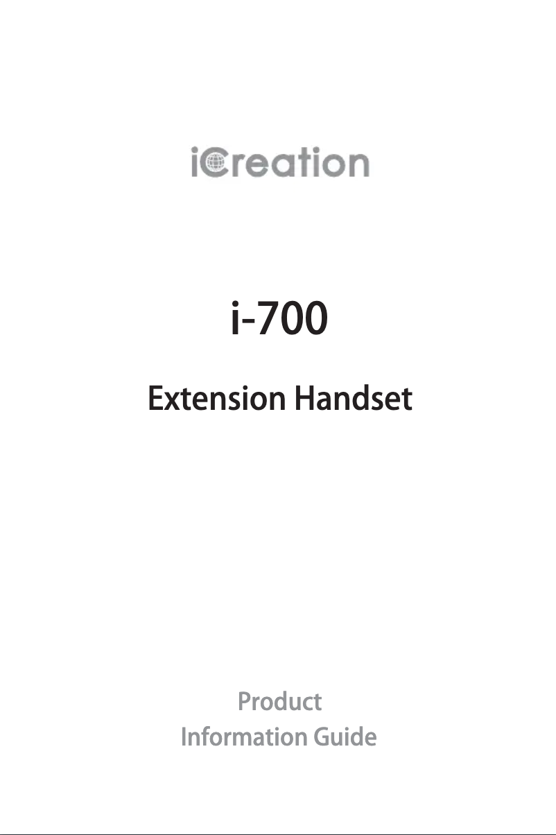 Page 1 de la notice Manuel utilisateur iCreation i-700