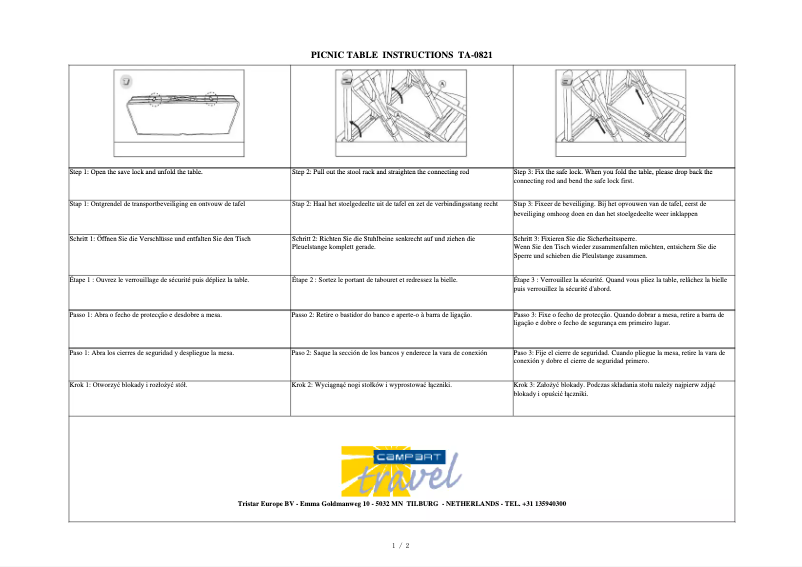 Page 1 de la notice Manuel utilisateur Brixton TA-0821