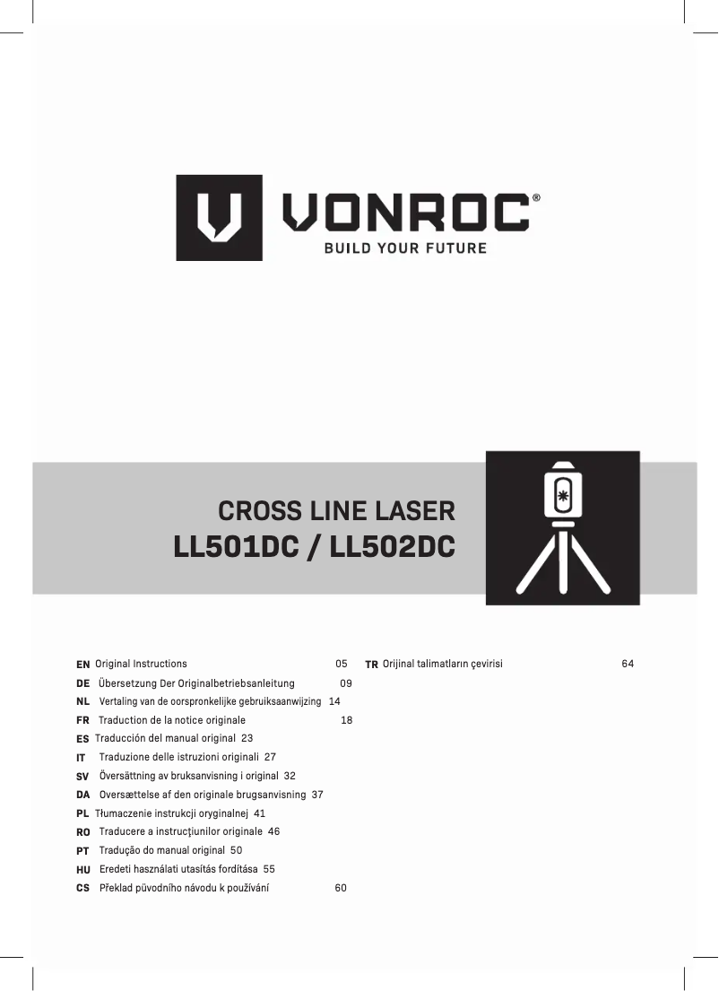 Page n°1 - Manuel utilisateur Vonroc LL502DC