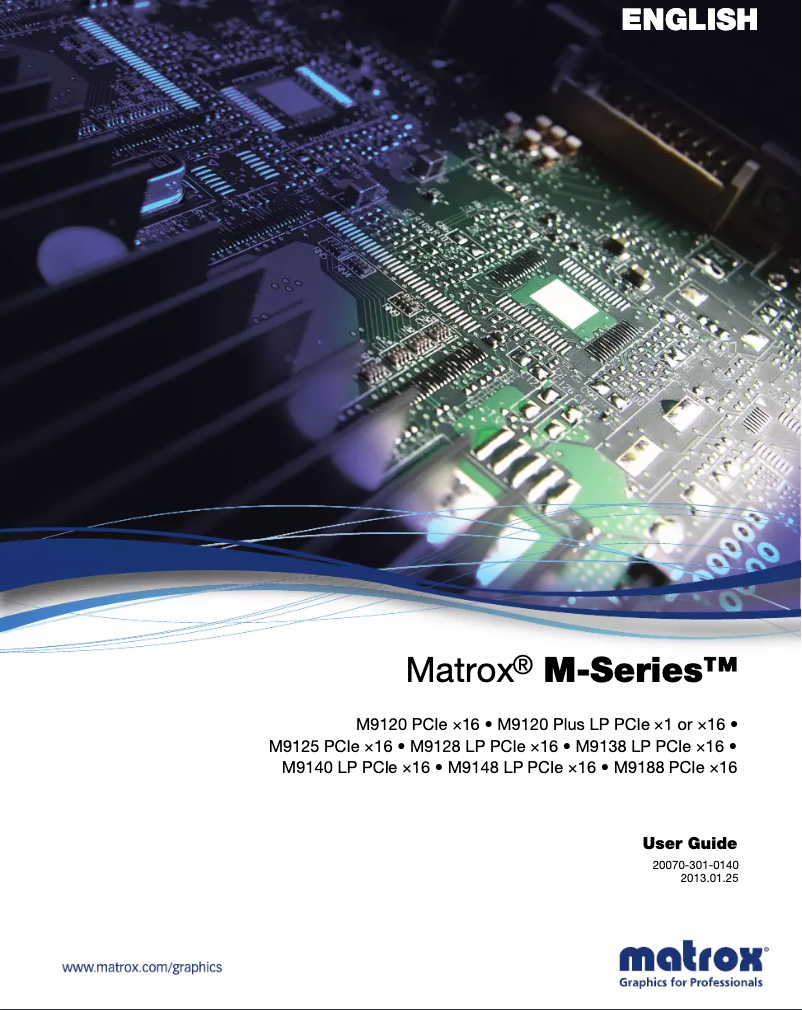 Page 1 de la notice Manuel utilisateur Matrox M9188 PCIe x16