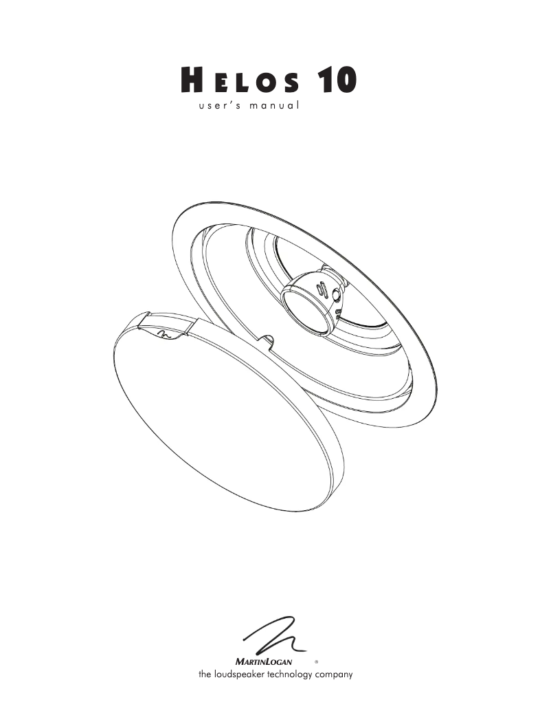 Page 1 de la notice Manuel utilisateur Martin Logan Helos 10