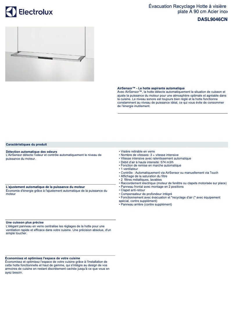 Image de la première page du manuel de l'appareil DASL9046CN