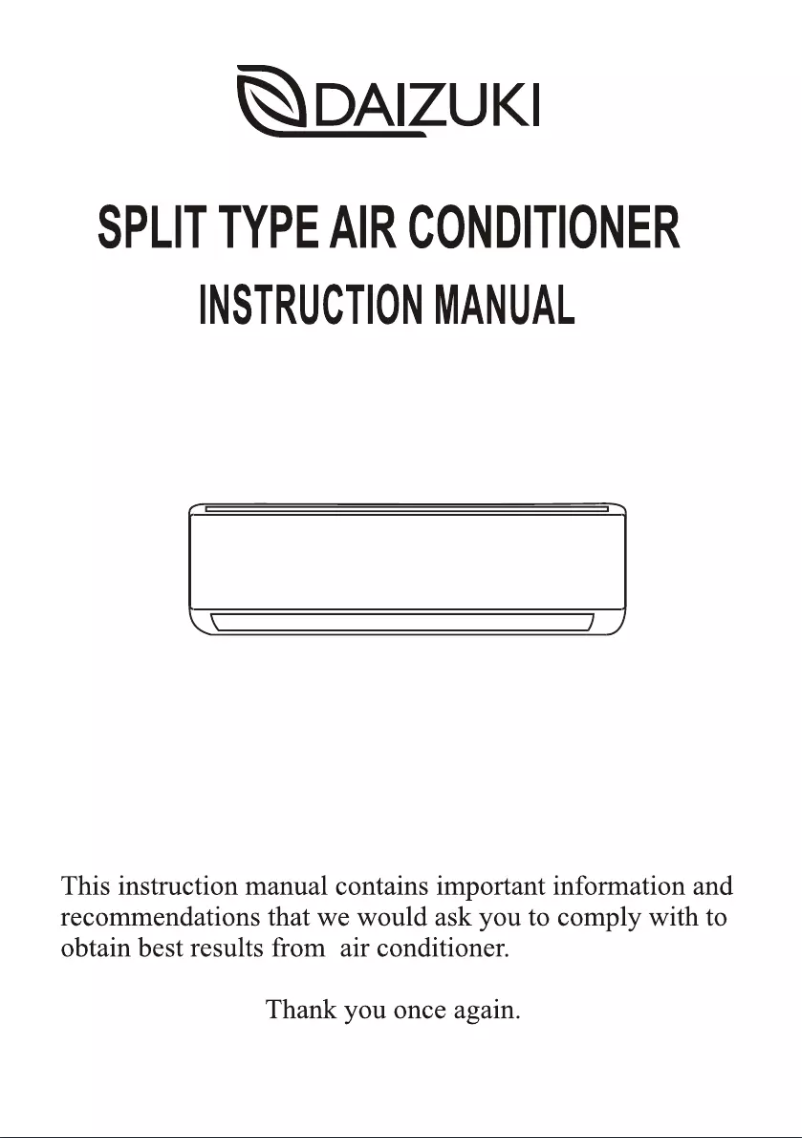 Page 1 de la notice Manuel utilisateur Daizuki DXTH09X416-20