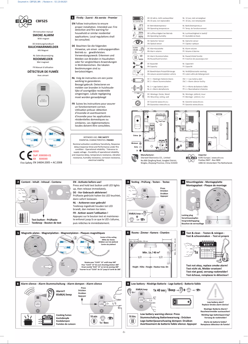 Image de la première page du manuel de l'appareil CBFS25