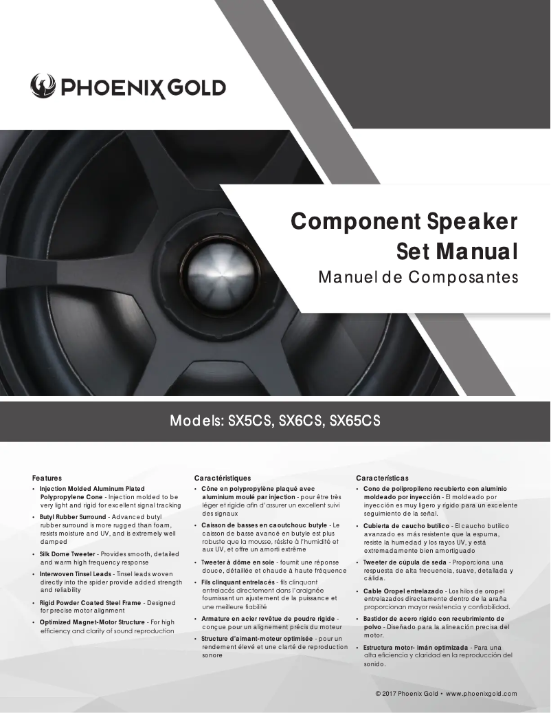 Page 1 de la notice Manuel utilisateur Phoenix Gold SX69CX