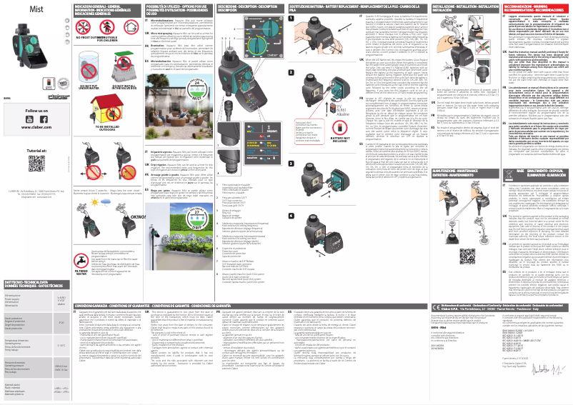 Page n°1 - Manuel utilisateur Claber Aquauno Mist 8496