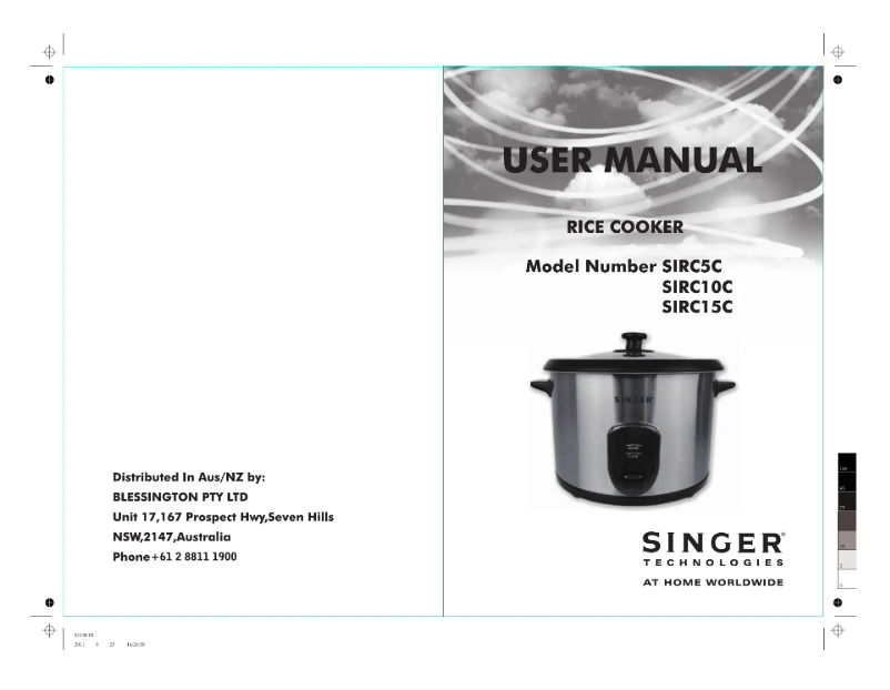 Page 1 de la notice Manuel utilisateur Singer SIRC15C