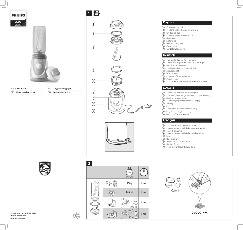 Página 1 del manual Manual de usuario Philips Daily Collection HR2895
