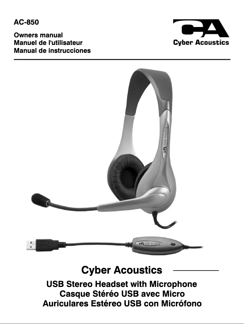 Page n°1 - Manuel utilisateur Cyber Acoustics AC-851B