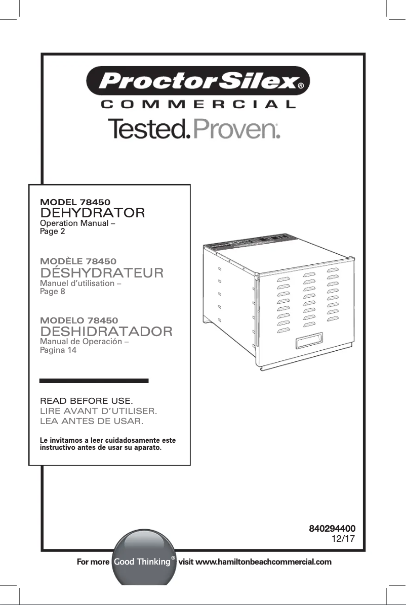 Image de la première page du manuel de l'appareil 78450