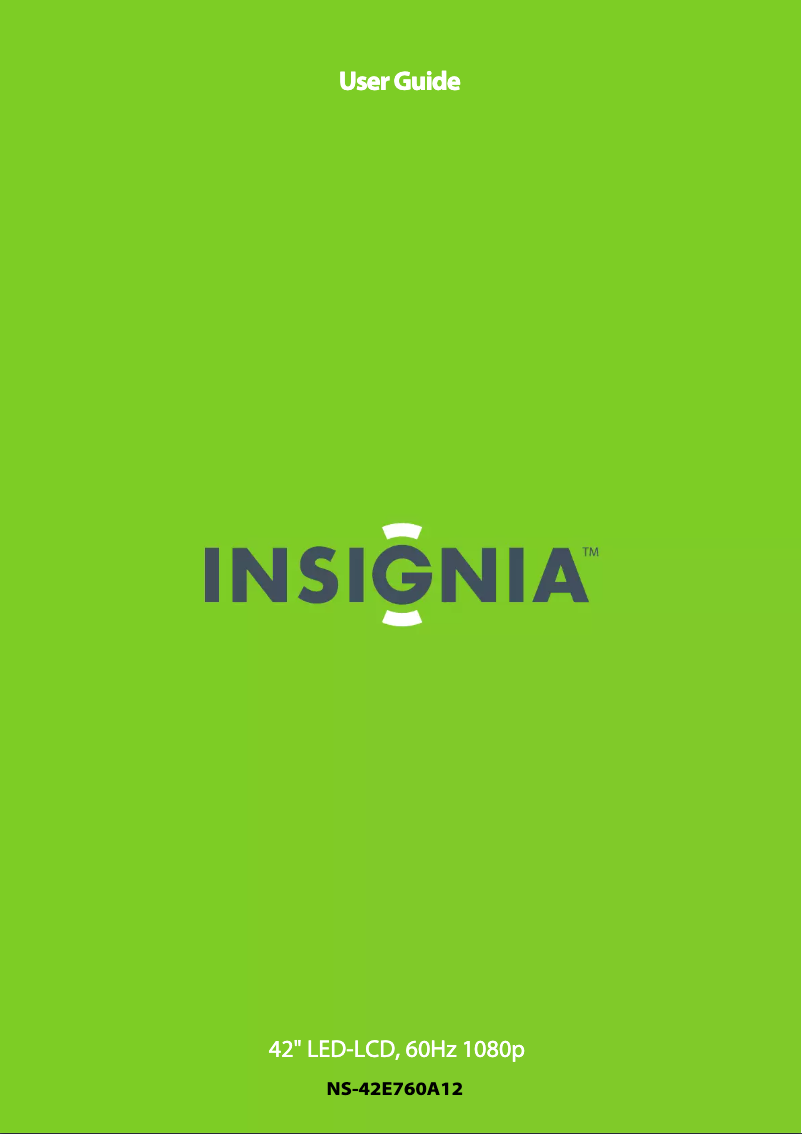 Page 1 de la notice Manuel utilisateur Insignia NS-42E760A12