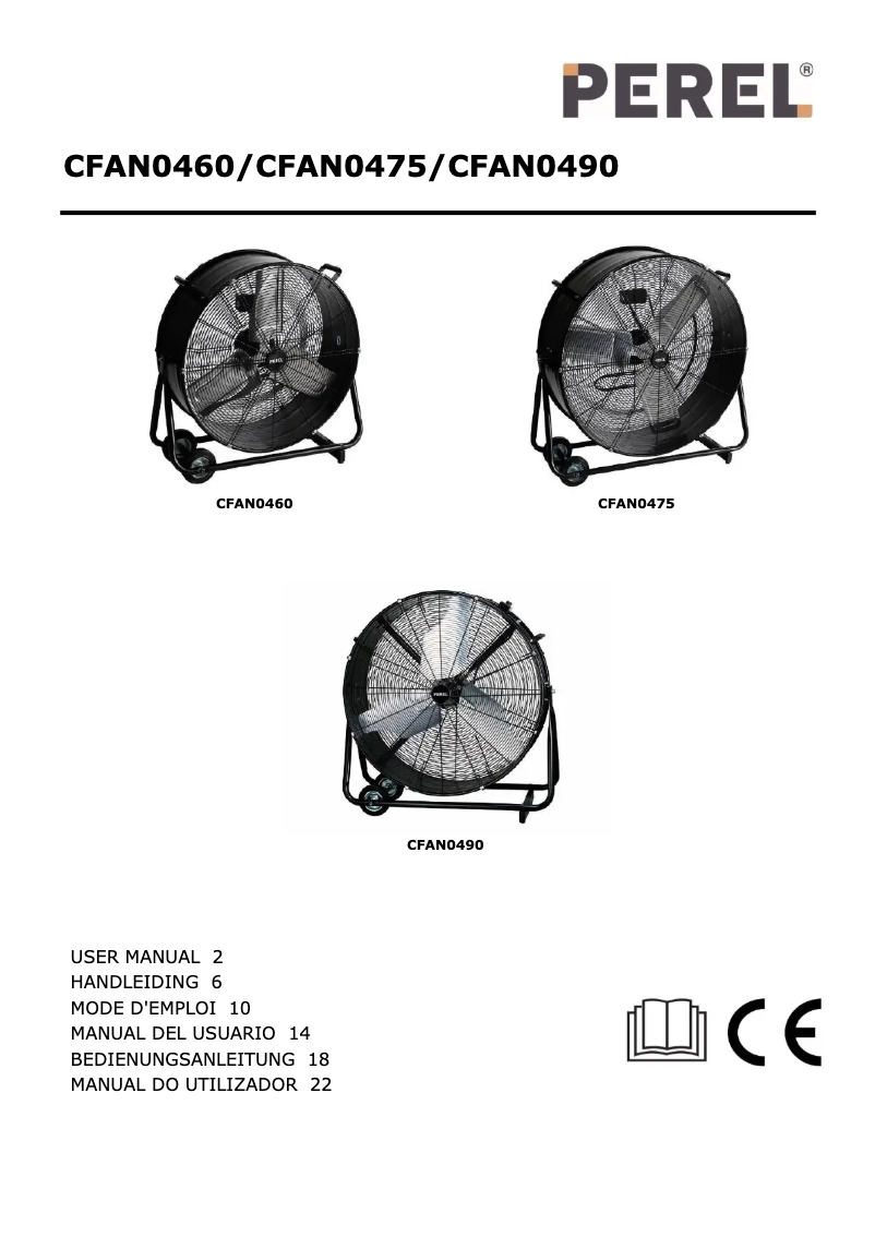 Page 1 de la notice Manuel utilisateur Perel CFAN0460