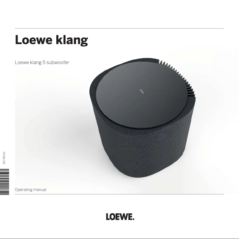 Page n°1 - Manuel utilisateur Loewe Klang 5