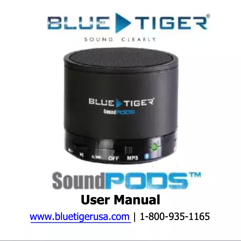 Page 1 de la notice Manuel utilisateur Blue Tiger SoundPods