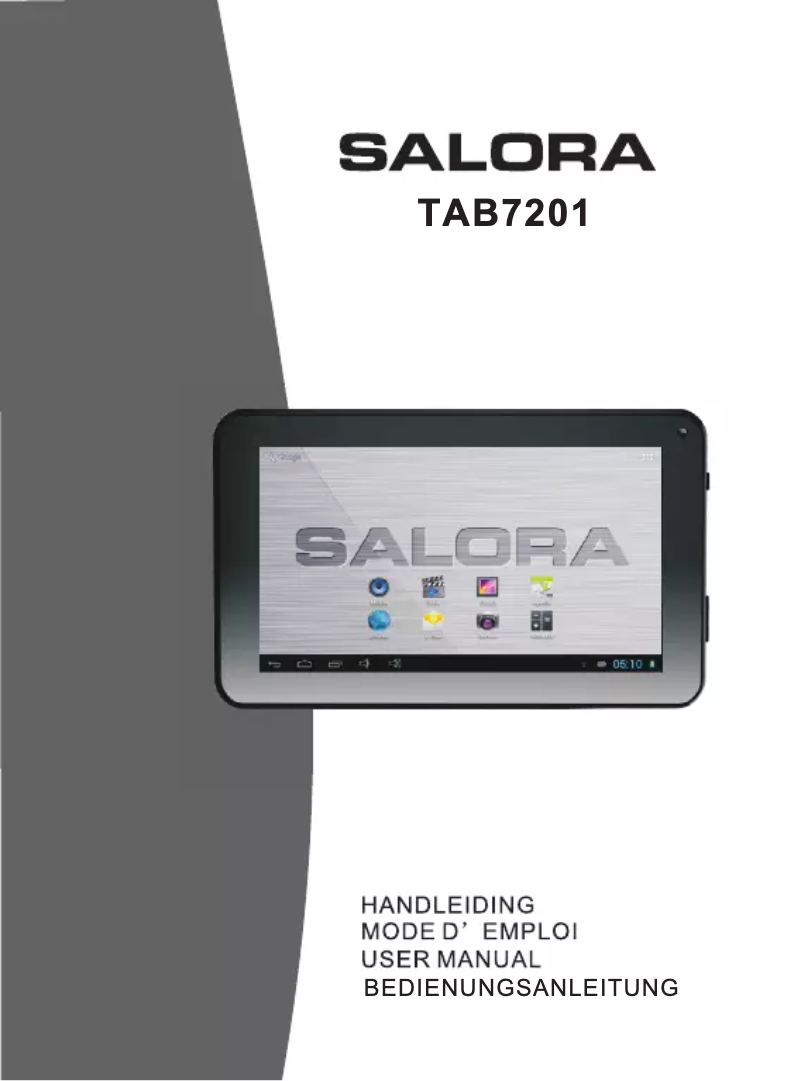 Page 1 de la notice Manuel utilisateur Salora TAB7201