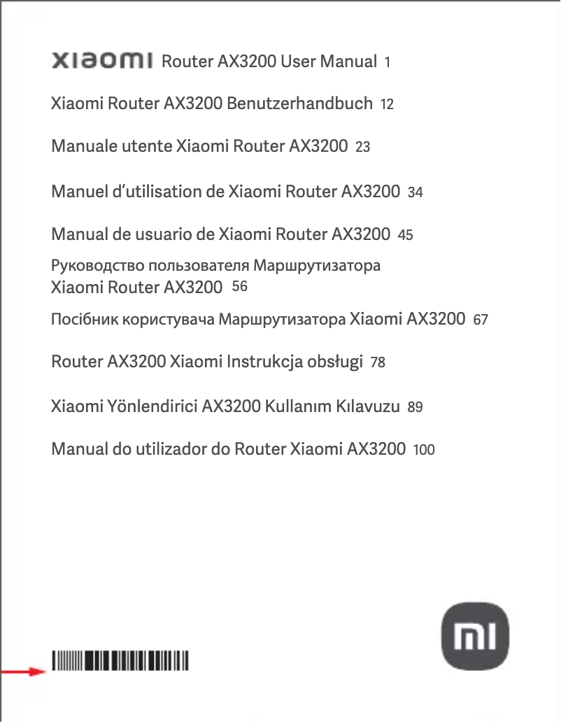 First page image of the manual for Router AX3200