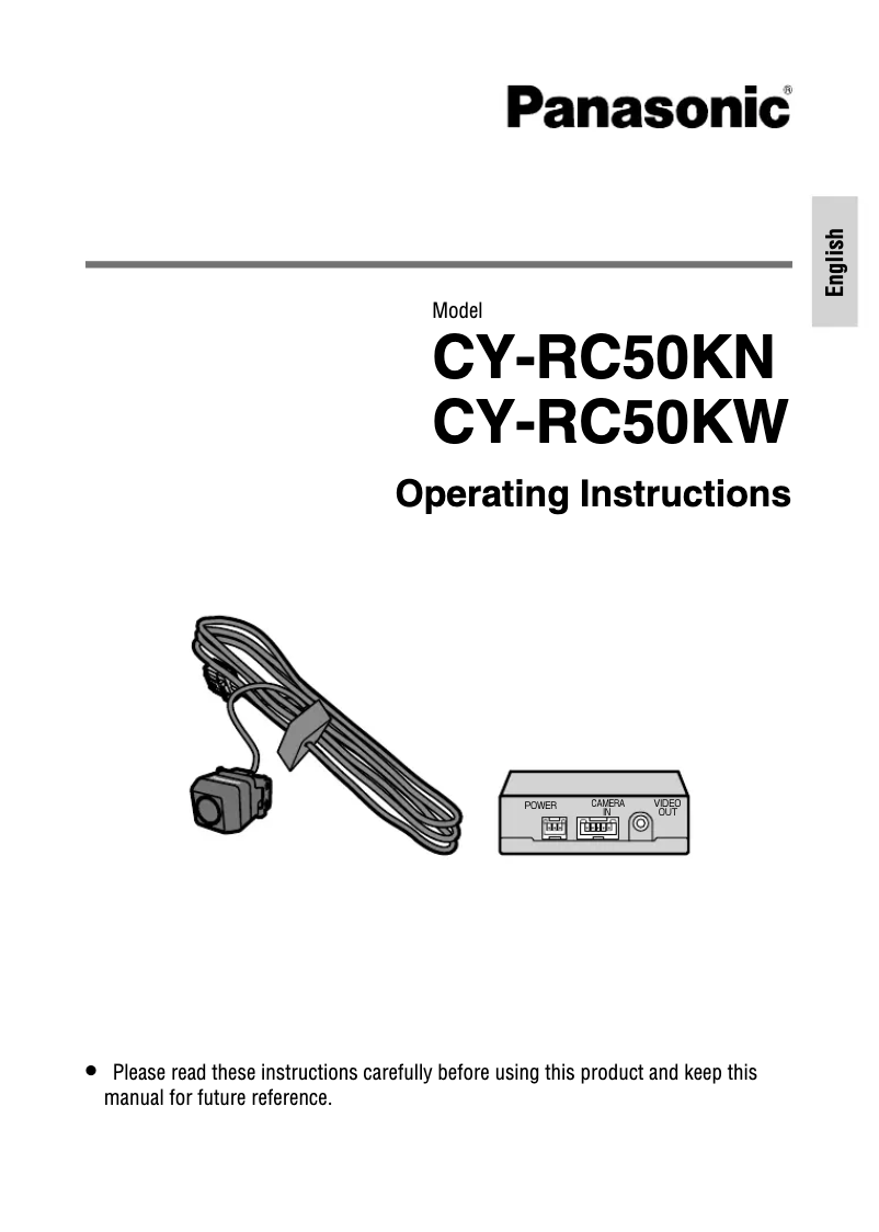Page 1 de la notice Manuel utilisateur Panasonic CY-RC50