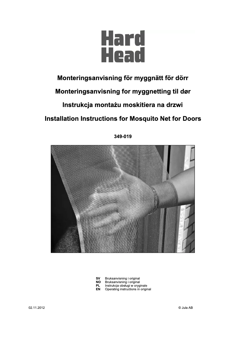 Page 1 de la notice Manuel utilisateur Hard Head 349-019