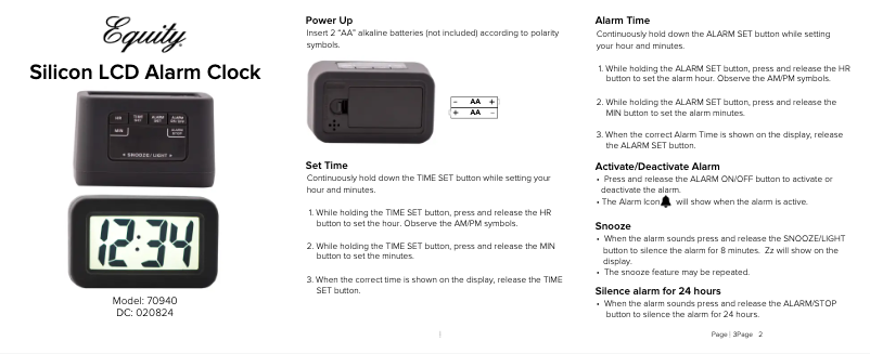 Image de la première page du manuel de l'appareil 70940