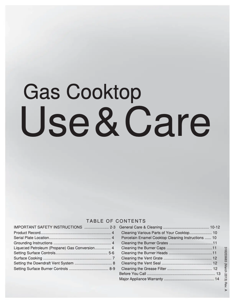 Página 1 del manual Manual de usuario Frigidaire RC36DG60PS