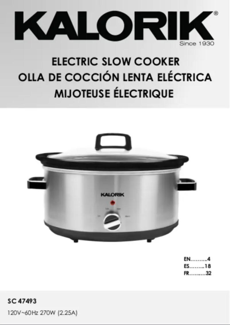 Página 1 del manual Manual de usuario Kalorik SC 47493