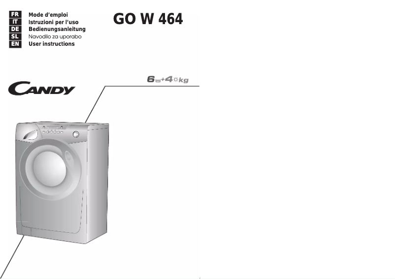 Page n°1 - Manuel utilisateur Candy GO W 464