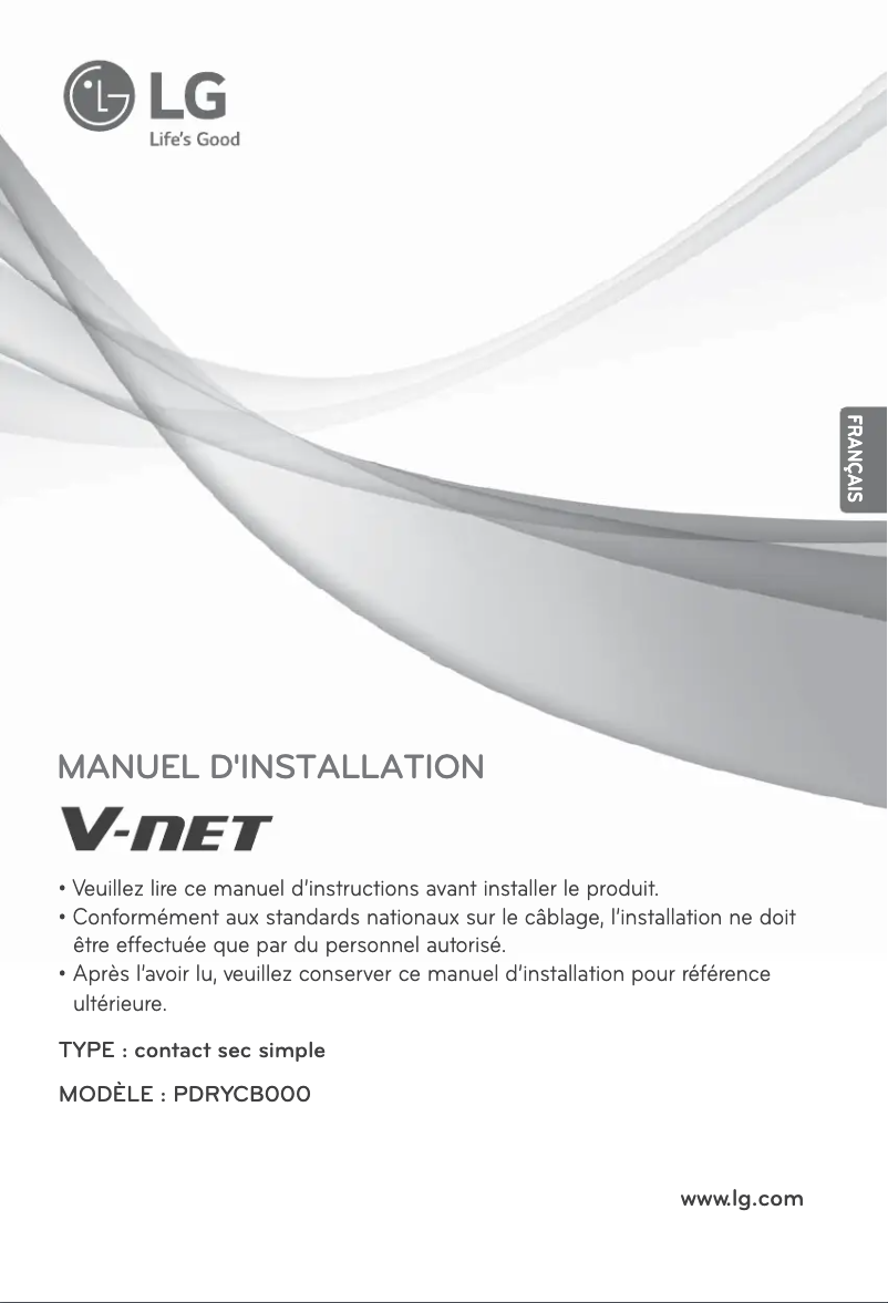 Page n°1 - Manuel utilisateur LG PDRYCB000