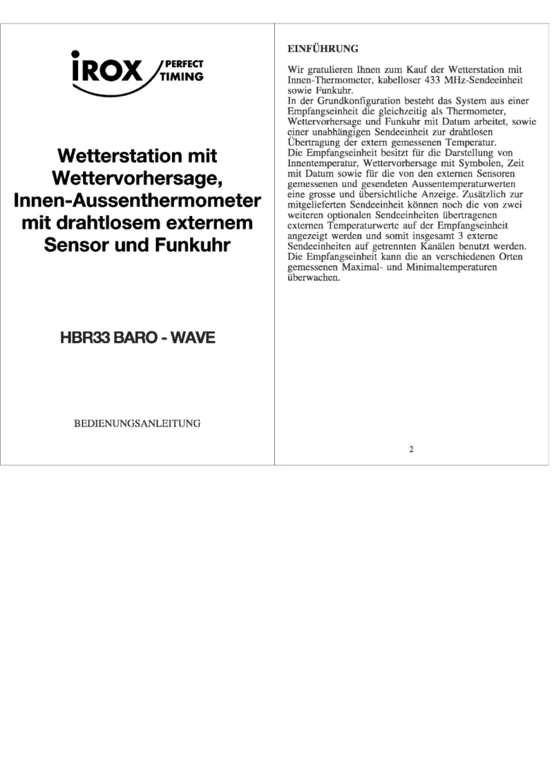 Page n°1 - Manuel utilisateur Irox HBR33