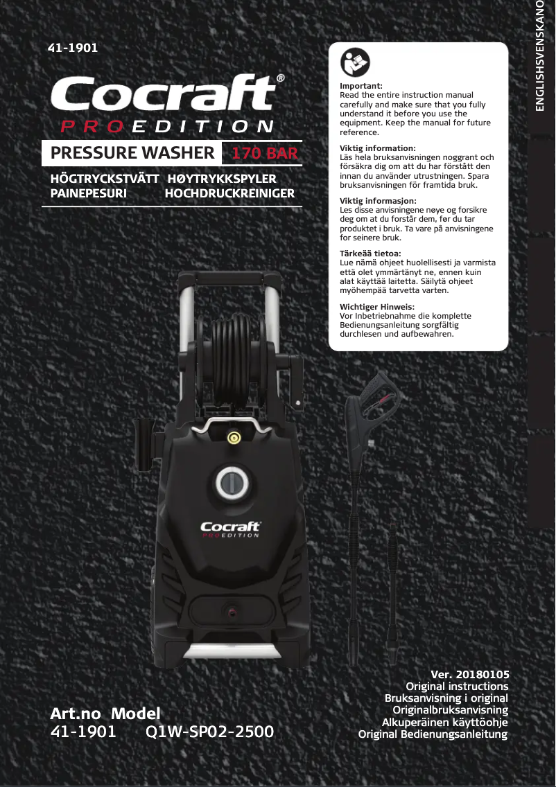 Page n°1 - Manuel utilisateur Cocraft PRO HR170-I