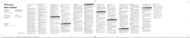 Página 1 del manual Guía de inicio rápido Pioneer VREC-DZ600