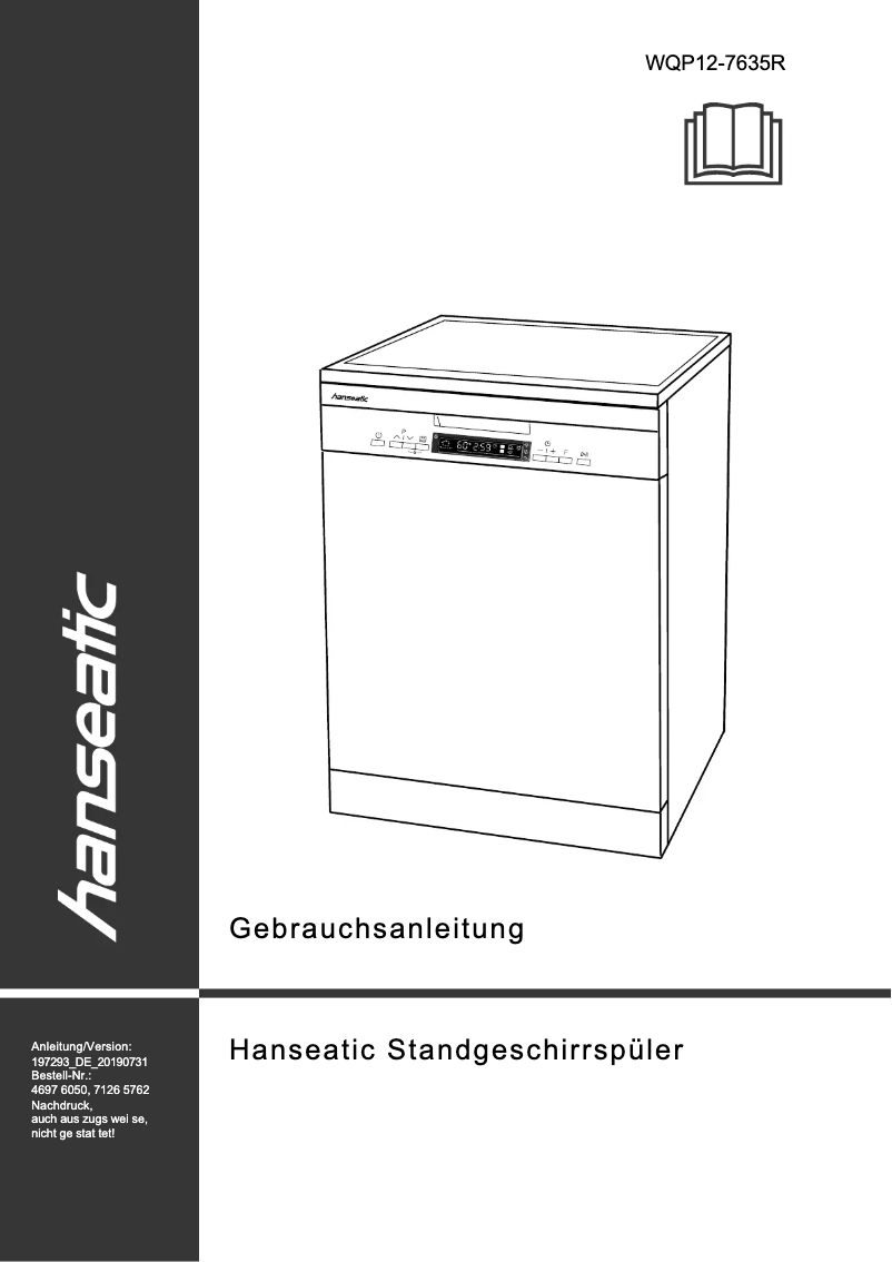 Page n°1 - Manuel utilisateur Hanseatic WQP12-7635R