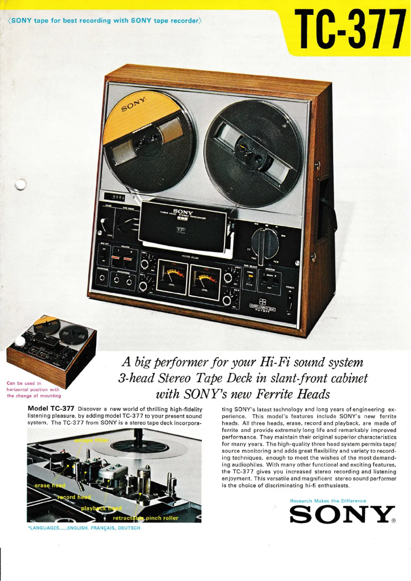 Page n°1 - Manuel utilisateur Sony TC-377