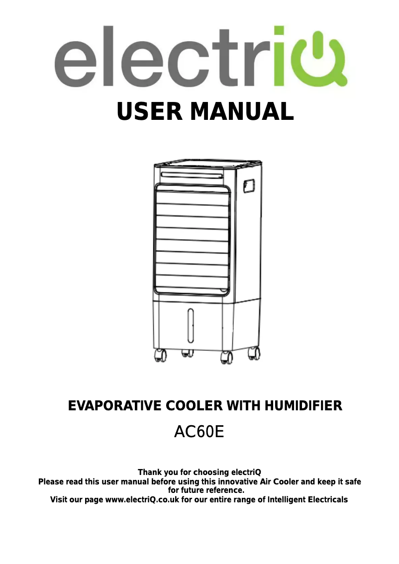 Page n°1 - Manuel utilisateur ElectriQ AC60E