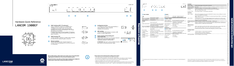 Page 1 de la notice Manuel utilisateur Lancom 1900EF