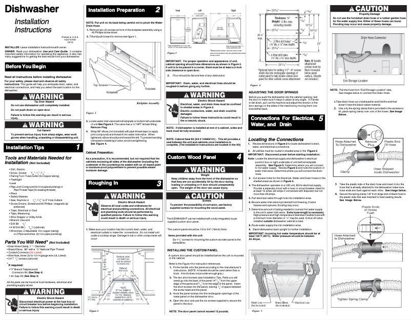Page n°1 - Guide d'installation Electrolux EIDW6405HT
