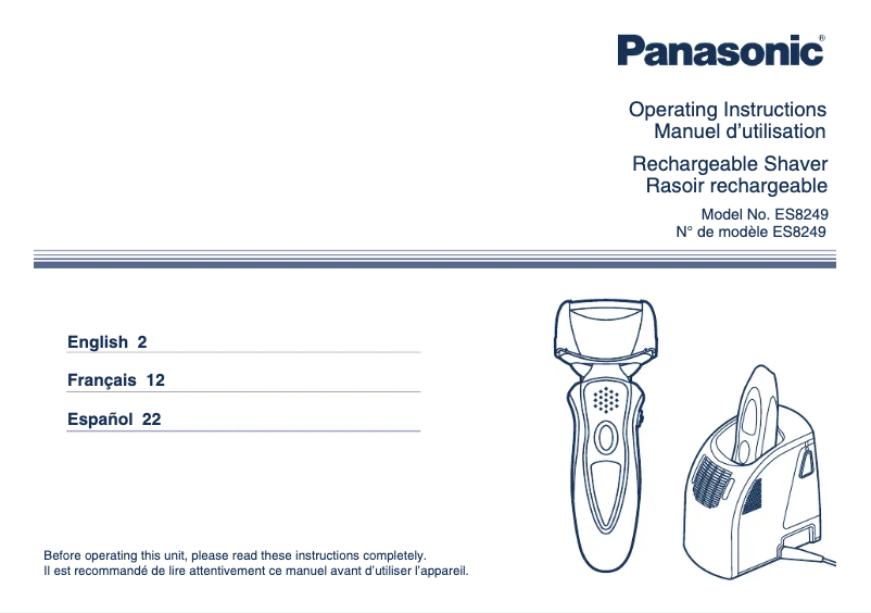 Image de la première page du manuel de l'appareil ES8249S