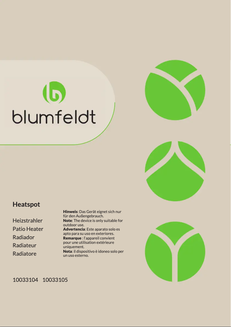 Page 1 de la notice Manuel utilisateur Blumfeldt Heatspot