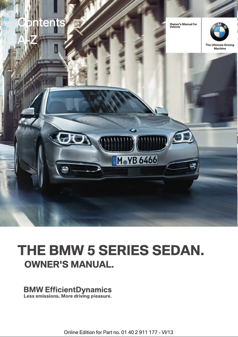 Page n°1 - Manuel utilisateur BMW 535d Sedan (2014)