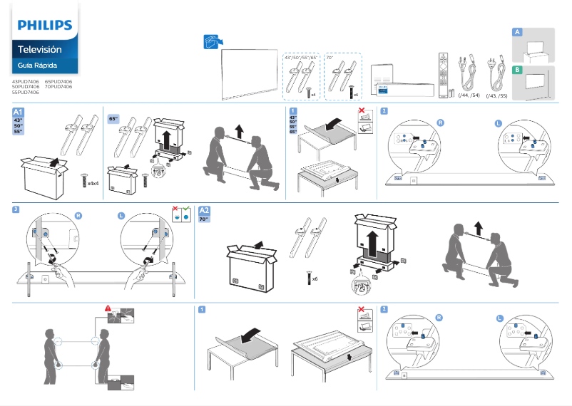 Página 1 del manual Guía de inicio rápido Philips 70PUD7406